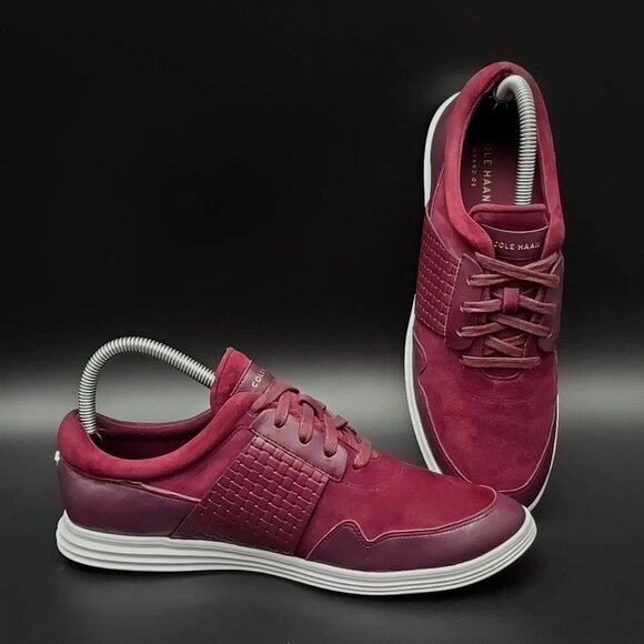 Cole Haan Grand Misha Burgundy Suede Leather Sneaker Shoes Women's Size 8B - Picture 1 of 12
